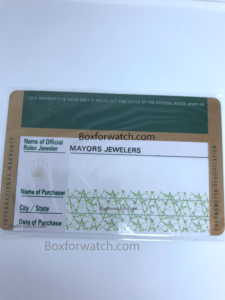 Rolex Watch Warranty card 2018 Sale - Buy Wholesale